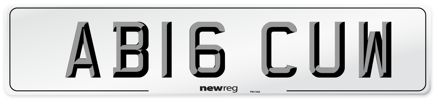 AB16 CUW Number Plate from New Reg